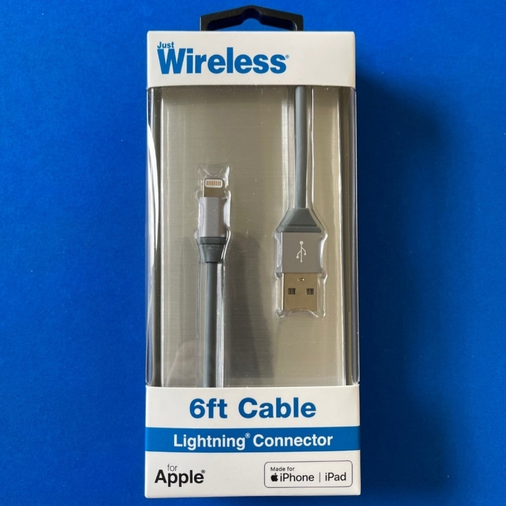 6-FT Just Wireless Lightning Connector Charging Cable (GRAY)